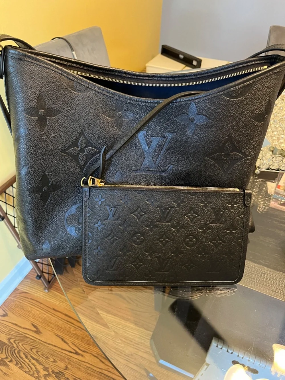 Louis Vuitton Monogram Empreiente CarryAll PM in Black Noir